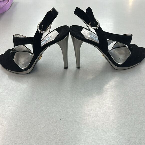 Prada Sandal Heel Black Size 10 - Picture 2 of 10